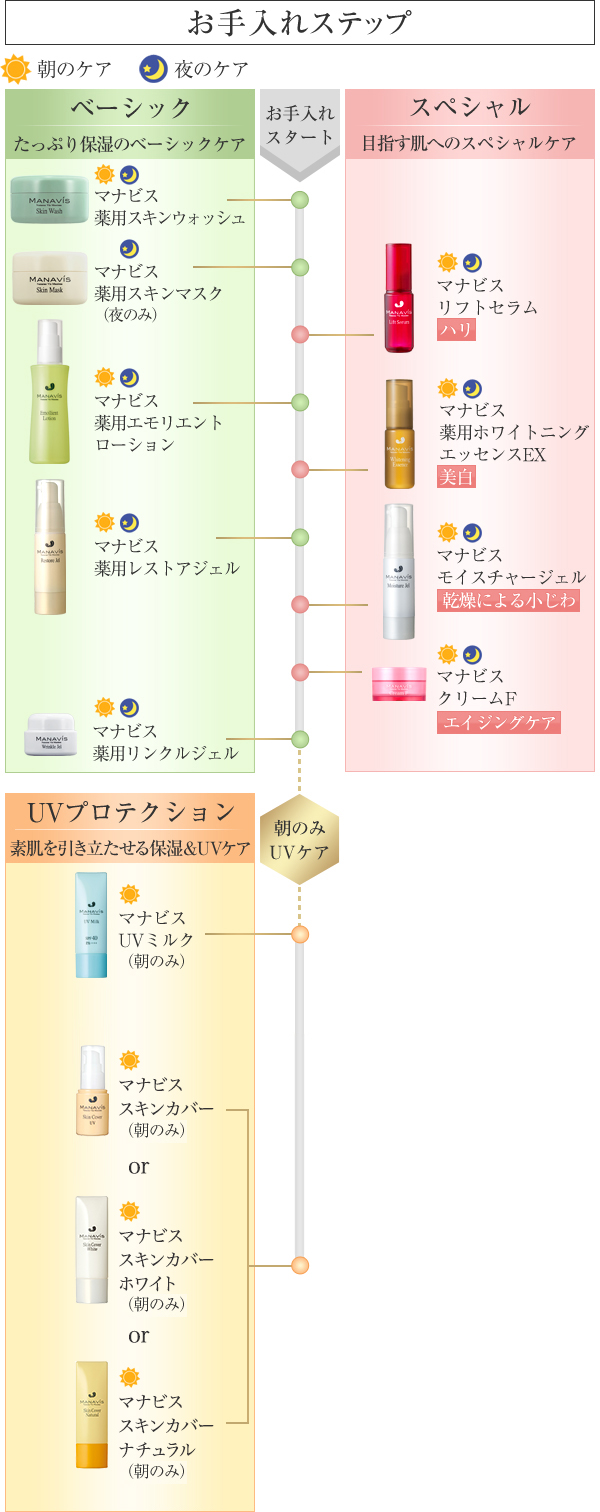 お手入れステップ