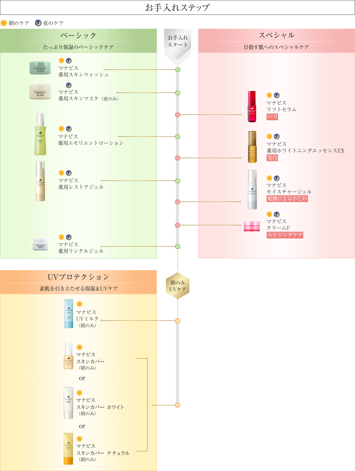 お手入れステップ